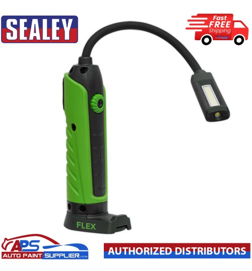 Sealey LEDFLEXG Flexi Rechargeable Green Inspection Lamp Li-ion 1 COB + 1 LED